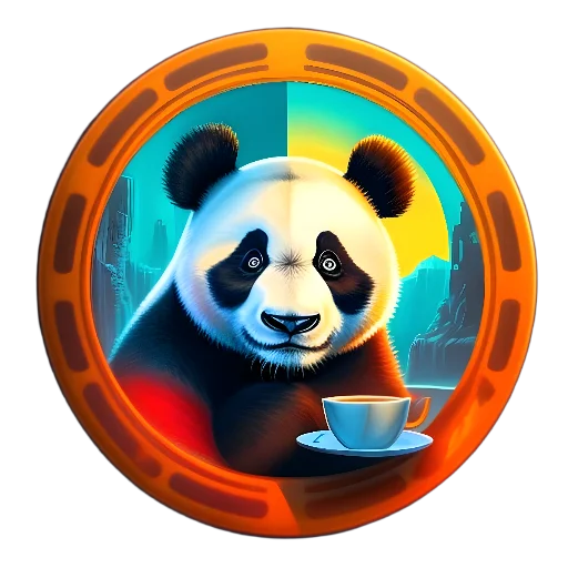 🍽 Стикер «Панды в кружках» для Telegram