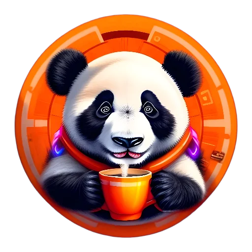 🧸 Стикер «Панды в кружках» для Telegram
