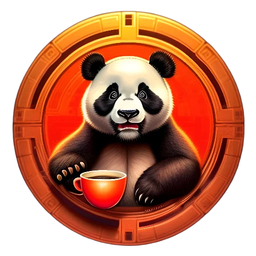 🍽 Стикер «Панды в кружках» для Telegram