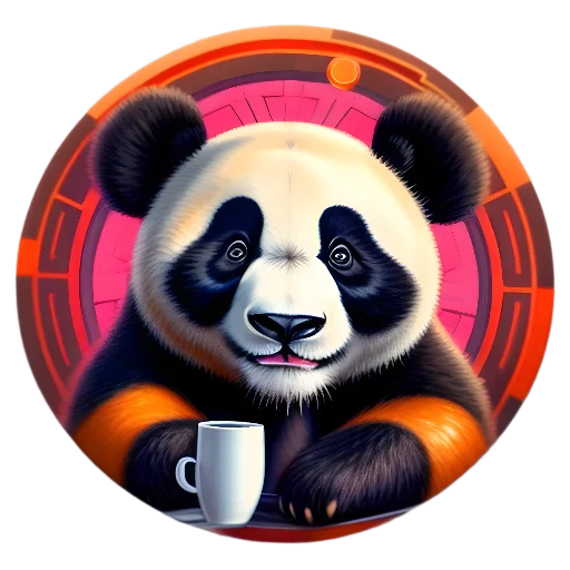 🍽 Стикер «Панды в кружках» для Telegram