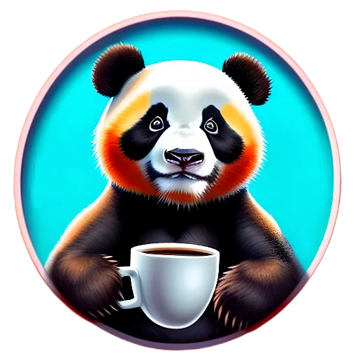 🍽 Стикер «Панды в кружках» для Telegram