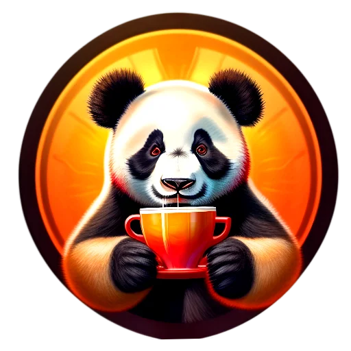 🍽 Стикер «Панды в кружках» для Telegram