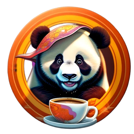 🍽 Стикер «Панды в кружках» для Telegram