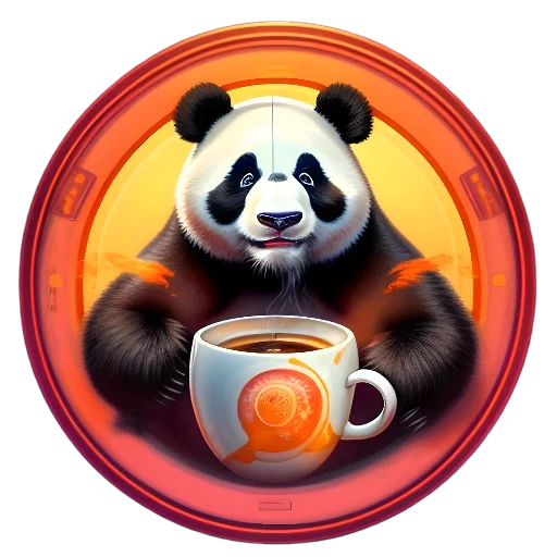 🍽 Стикер «Панды в кружках» для Telegram
