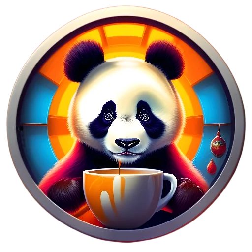 🍽 Стикер «Панды в кружках» для Telegram