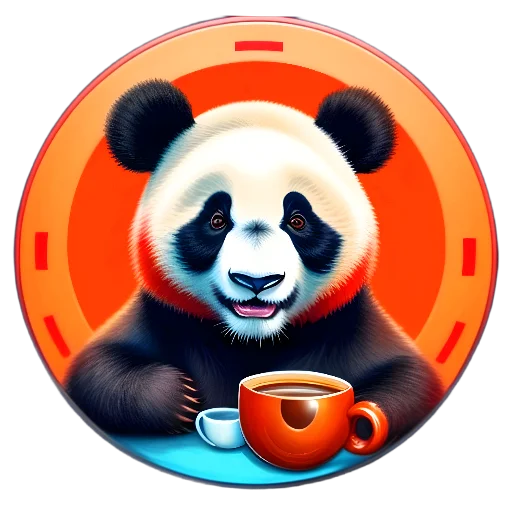 🍽 Стикер «Панды в кружках» для Telegram