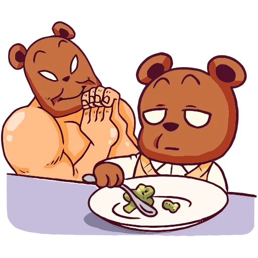 🍽 Эмодзи «Папа-медведь» для Telegram