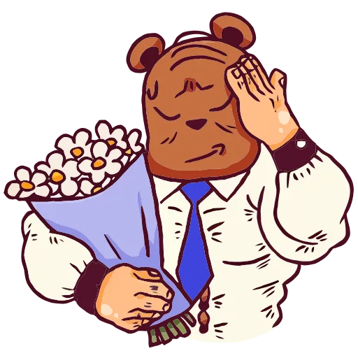 💐 Эмодзи «Папа-медведь» для Telegram