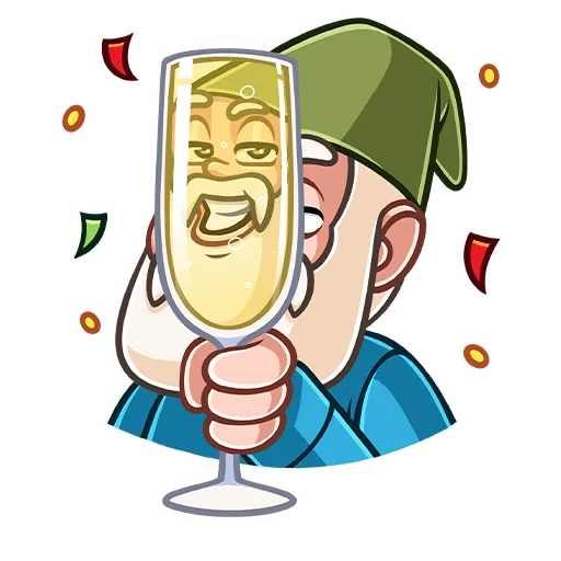 🍾 Стикер «Гном Мороз» для Telegram