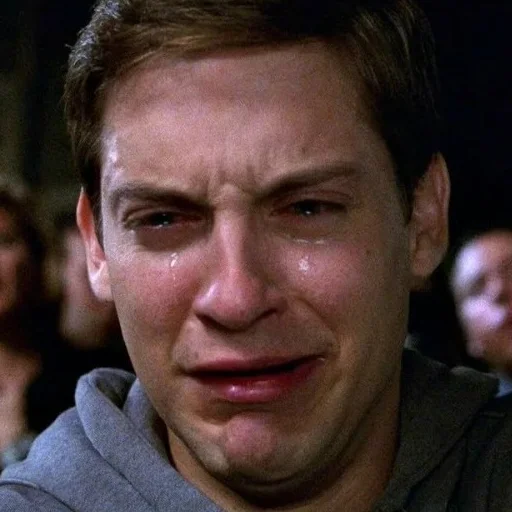 😭 Стикер «Человек-Паук Тоби Магуайер» для Telegram