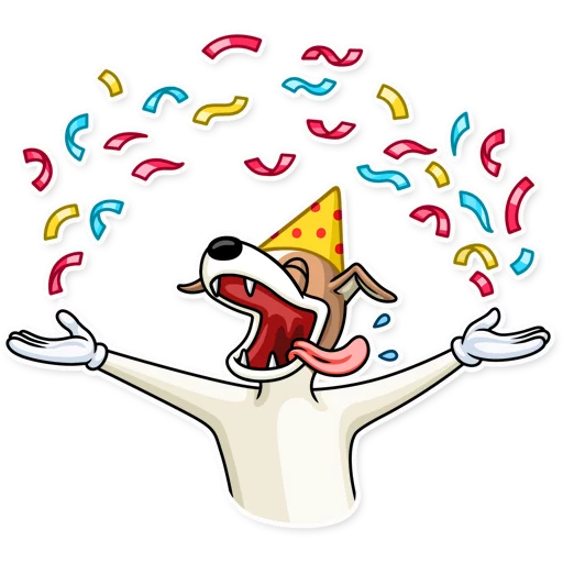 🎊 Стикер «Party Dog» для Telegram