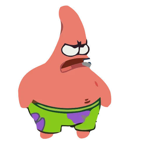 😡 Стикер «Patrick Sponge bob Square pants» для Telegram