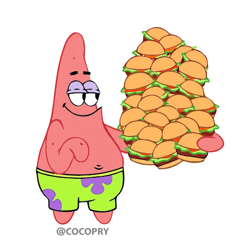 😋 Стикер «Patrick Sponge bob Square pants» для Telegram