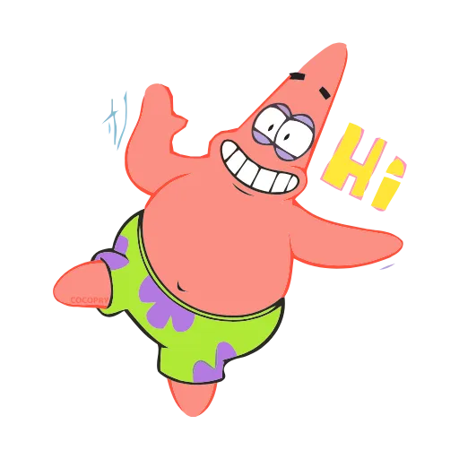 👋 Стикер «Patrick Sponge bob Square pants» для Telegram
