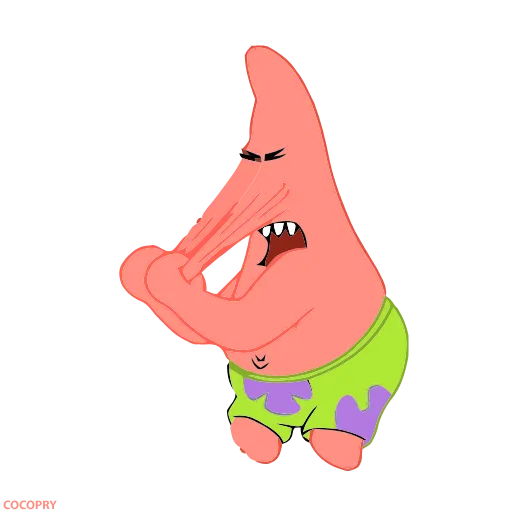 😑 Стикер «Patrick Sponge bob Square pants» для Telegram