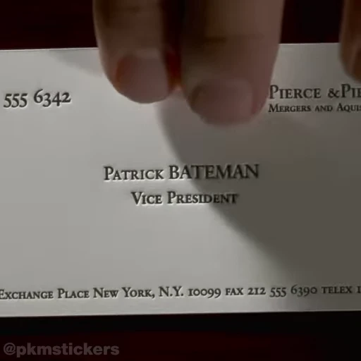 📇 Стикер «Patrick Bateman» для Telegram