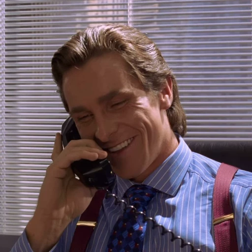 😁 Стикер «Patrick Bateman American Psycho» для Telegram