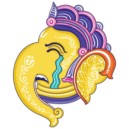 😭 Стикер «Funky Pattachitra Ganesha» для Telegram