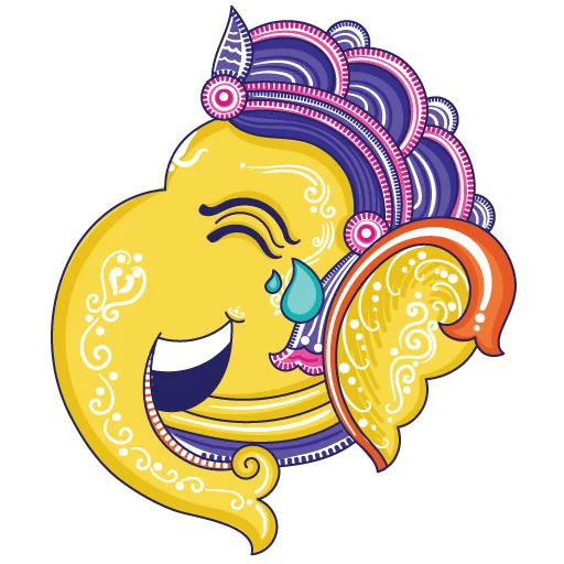 😂 Стикер «Funky Pattachitra Ganesha» для Telegram