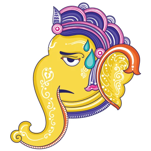 😓 Стикер «Funky Pattachitra Ganesha» для Telegram