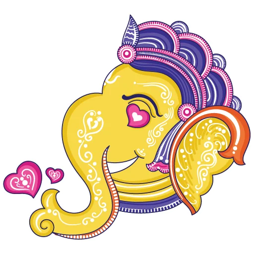 😍 Стикер «Funky Pattachitra Ganesha» для Telegram