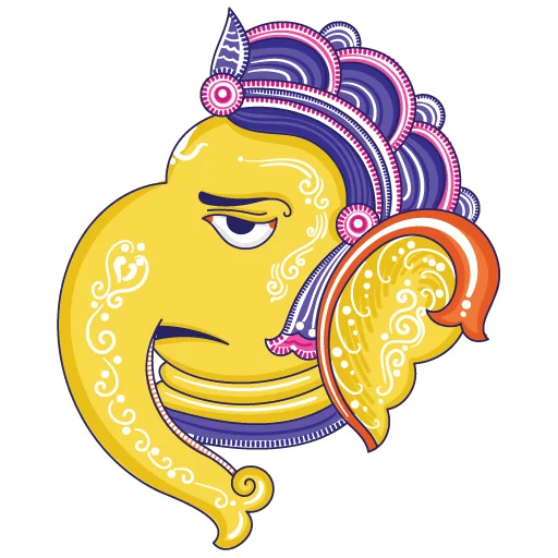 😞 Стикер «Funky Pattachitra Ganesha» для Telegram