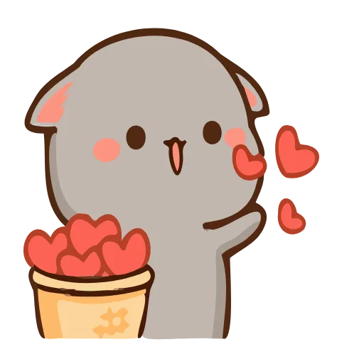 ❤️ Стикер «Peach and Goma 3» для Telegram