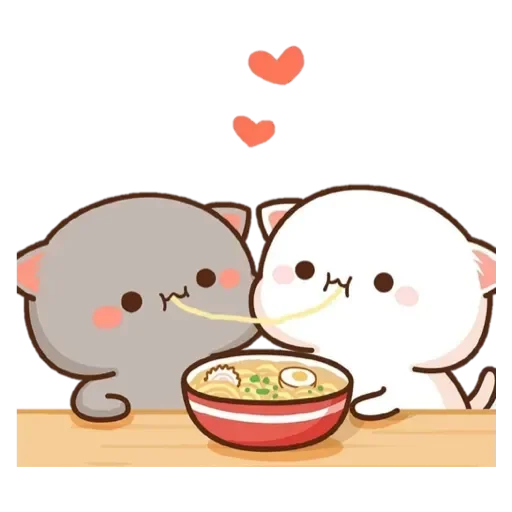 🍝 Стикер «Peach Goma Cats» для Telegram