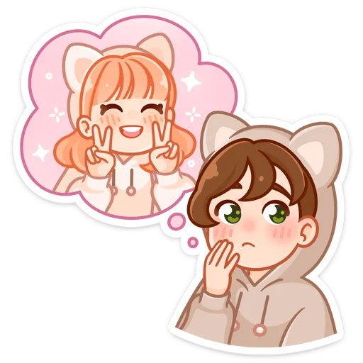 ❤️ Стикер «Пичи и Шоко» для Telegram