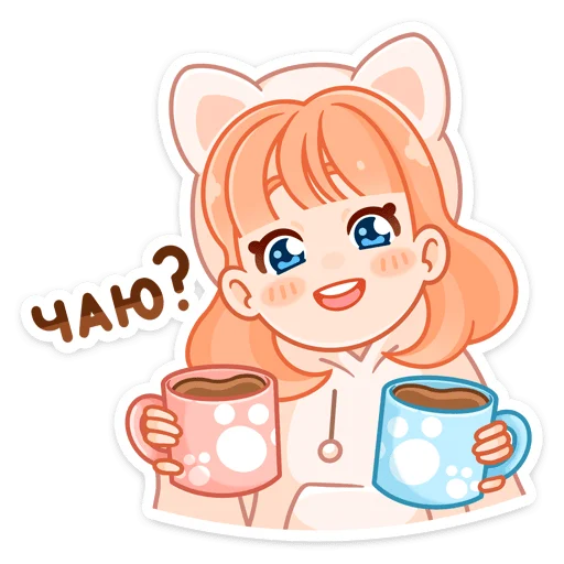 ☕️ Стикер «Пичи и Шоко» для Telegram