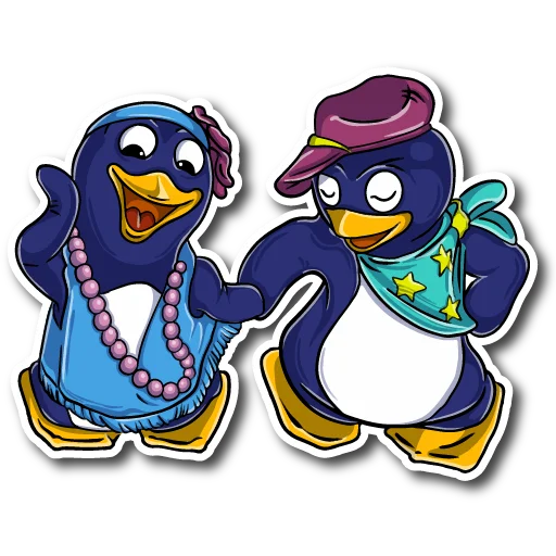 💃 Стикер «Пингвины 90-ых» для Telegram