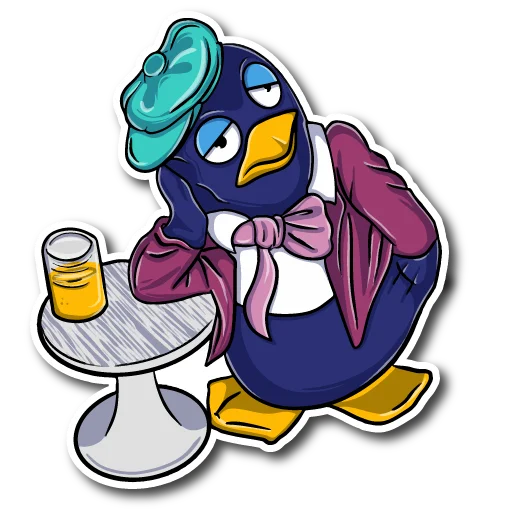 🌚 Стикер «Пингвины 90-ых» для Telegram