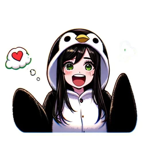 ❤️ Стикер «Penguin Tyan» для Telegram