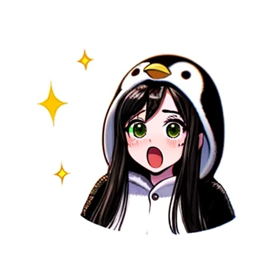 😯 Стикер «Penguin Tyan» для Telegram