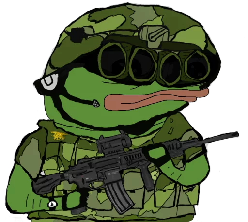 🔫 Стикер «PEPE MUSTA» для Telegram