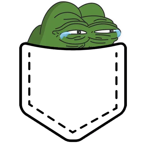 🤯 Стикер «Лягушка Пепе в кармане» для Telegram