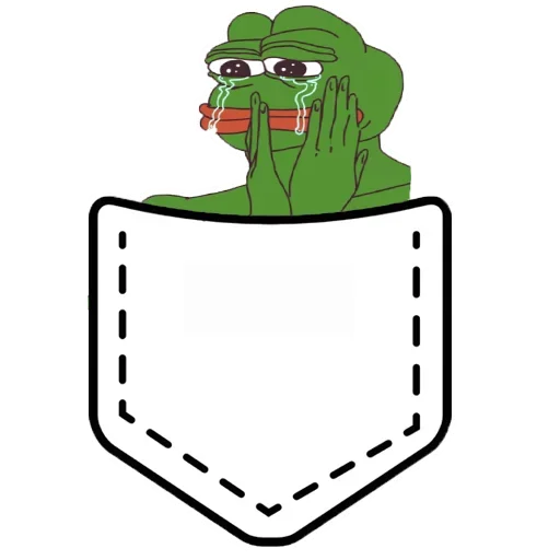 😞 Стикер «Лягушка Пепе в кармане» для Telegram