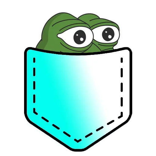 😔 Стикер «Лягушка Пепе в кармане» для Telegram