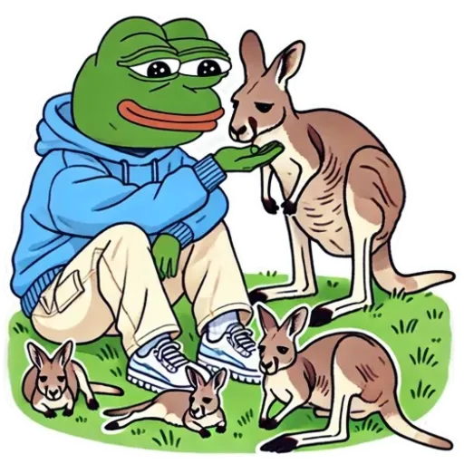 🦘 Стикер «Pepe and Puffy» для Telegram