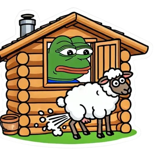 🐑 Стикер «Pepe and Puffy» для Telegram
