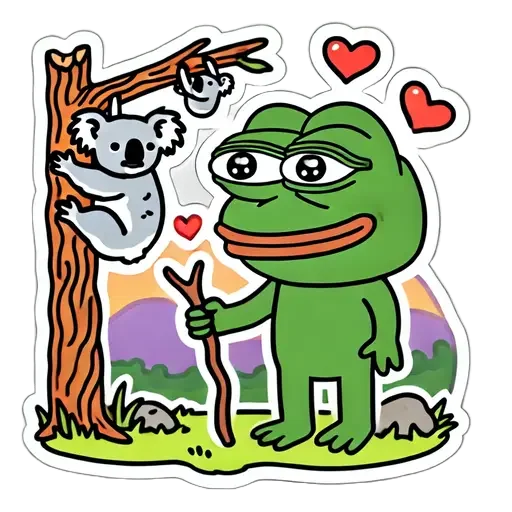 🐨 Стикер «Pepe and Puffy» для Telegram
