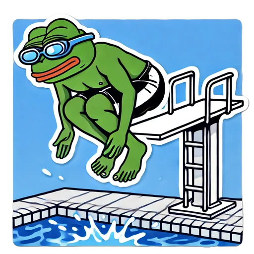 🏊‍♂️ Стикер «Pepe and Puffy» для Telegram