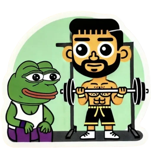 🏋️‍♂️ Стикер «Pepe and Puffy» для Telegram