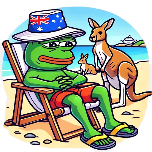 🇦🇺 Стикер «Pepe and Puffy» для Telegram