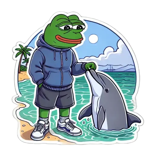 🐬 Стикер «Pepe and Puffy» для Telegram