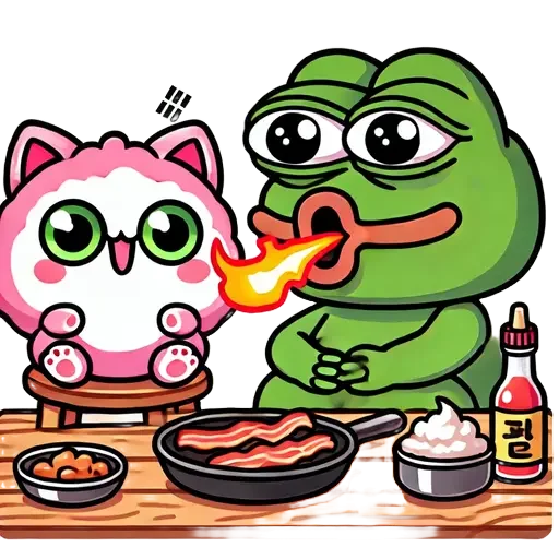 🥵 Стикер «Pepe and Puffy» для Telegram