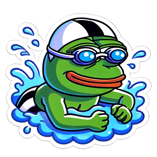 🏊 Стикер «Pepe and Puffy» для Telegram