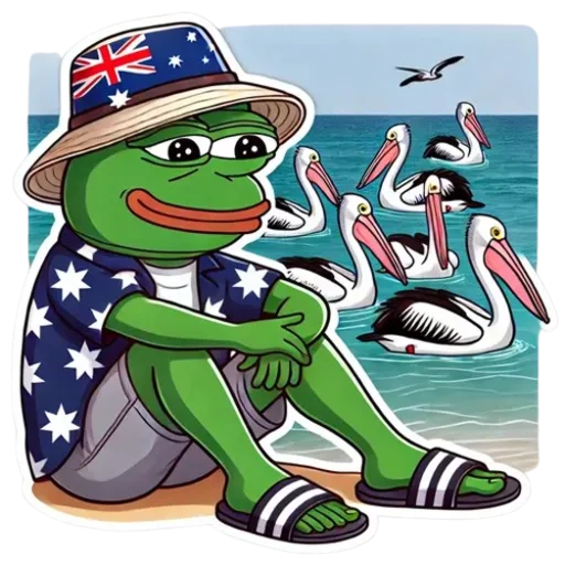 🇦🇺 Стикер «Pepe and Puffy» для Telegram