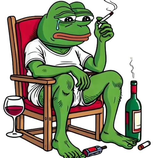 😢 Стикер «Pepe and Puffy» для Telegram