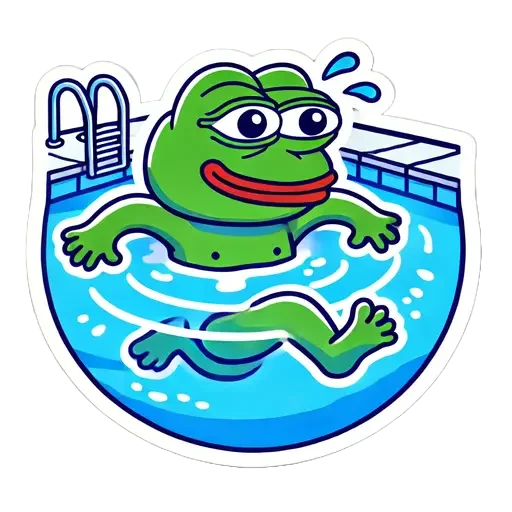 🏊 Стикер «Pepe and Puffy» для Telegram
